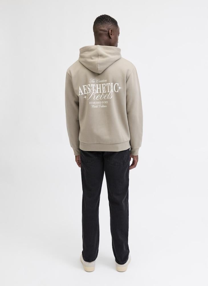 ج ج ريبل هودي بطباعة نصية وياقة دائرية - Image 2