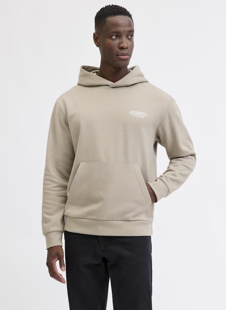 ج ج ريبل هودي بطباعة نصية وياقة دائرية - Image 1