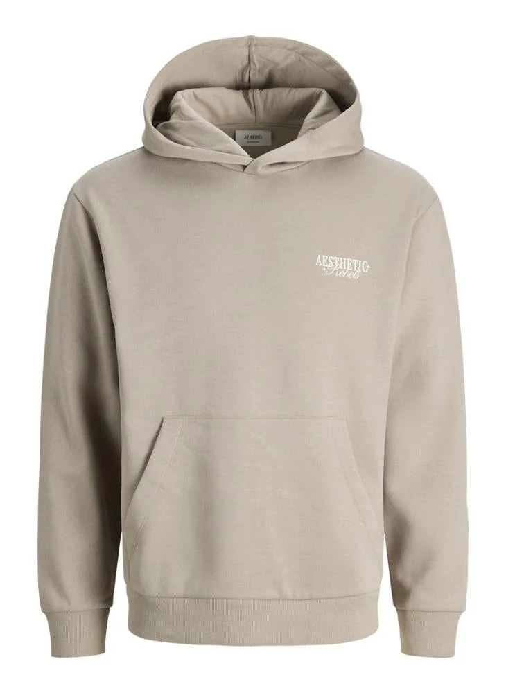 JJ Rebel  Text Print Regular Fit Crew Neck Hoodie for Men | Best Price UAE