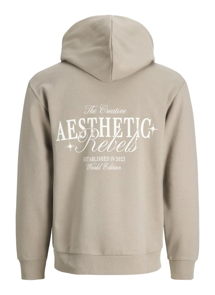 JJ Rebel  Text Print Regular Fit Crew Neck Hoodie for Men | Best Price UAE