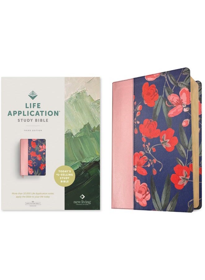 Tyndale NLT Life Application Study Bible, Third Edition (Leatherlike, Pink Evening Bloom, Red Letter) - Image 1