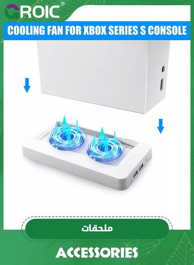 GROIC Vertical Stand Cooling Fan New Vertical Stand Holder With 2 Built-in Cooling Fan Dock For Xbox Series S Console Accessories Host Upright Support Base Stand - Image 5