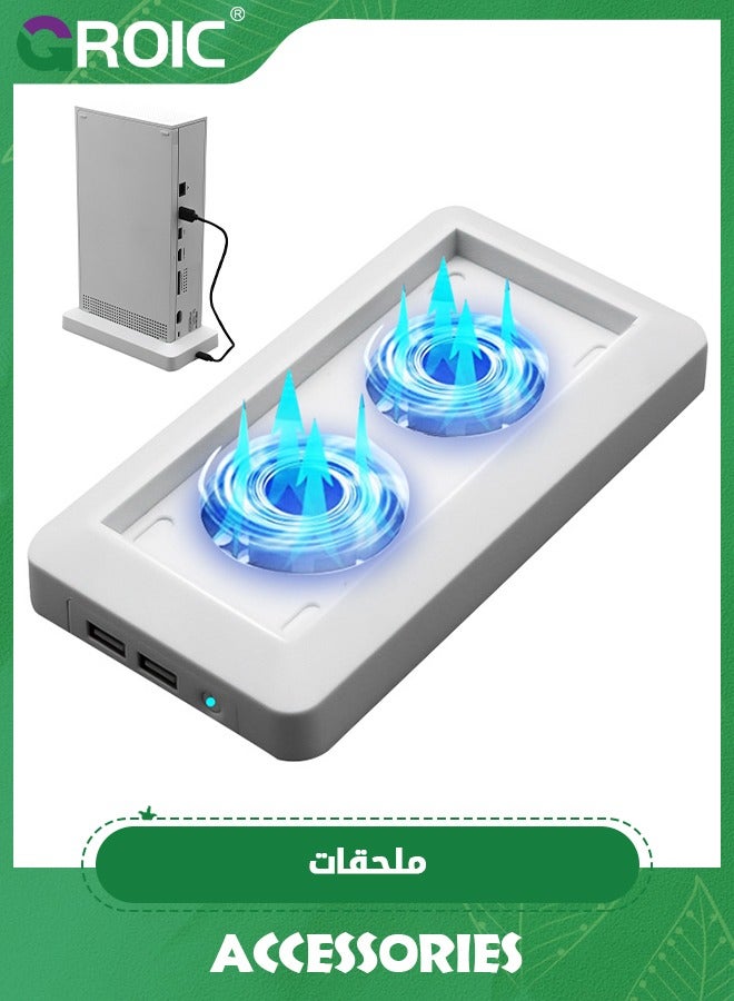 GROIC Vertical Stand Cooling Fan New Vertical Stand Holder With 2 Built-in Cooling Fan Dock For Xbox Series S Console Accessories Host Upright Support Base Stand - Image 1