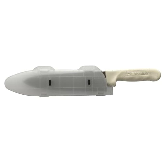 Agilux Blade Guard Knife Blade Protection Cover, Secure Fit Sheath for Storage or Transport  Chefs Kitchens, Travel & Outdoor Use, Dishwasher Safe BPA-Free (Clear, 8")