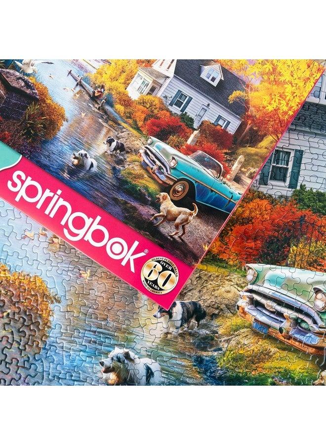 سبرينغبوك لعبة الألغاز المكونة من 1000 قطعة "Lakeside Fall Retreat" للكبار تأخذك في رحلة رائعة إلى ضفاف البحيرة - Image 4