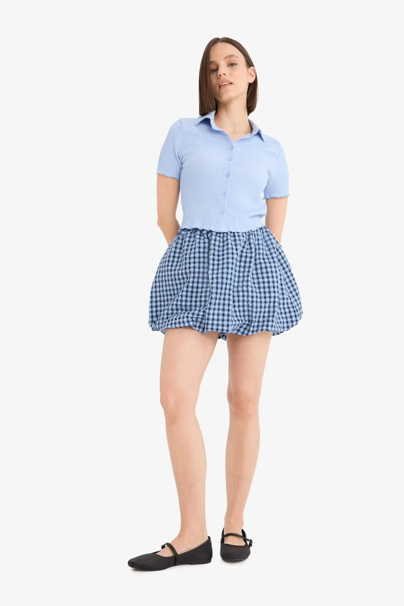 DeFacto Balloon Fit Normal Waist Taffeta Mini Skirt