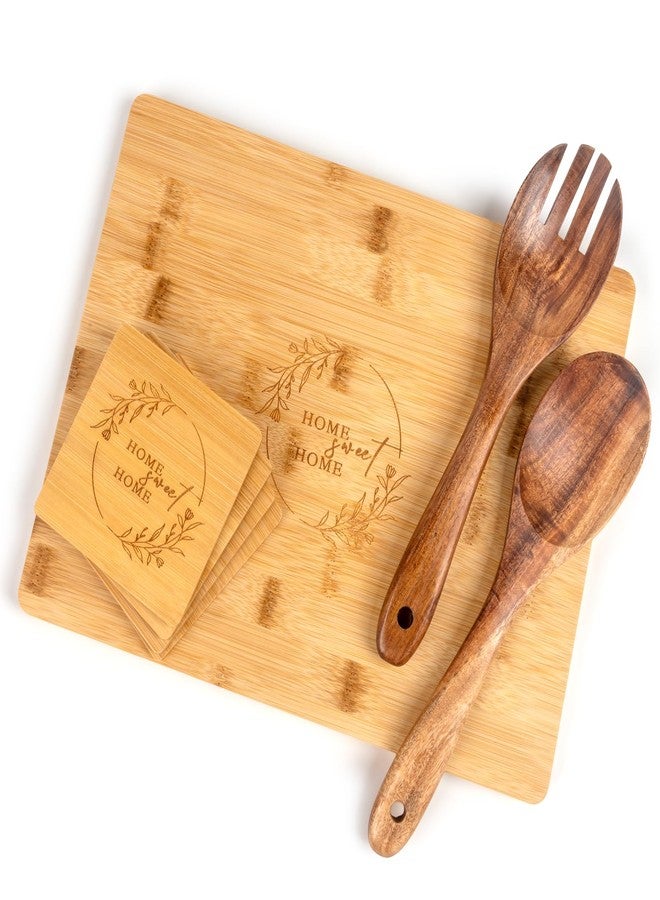 Anforsun Housewarming Gifts New Home, New Home Gift Idea, First Home Gift, Gift for Home, New House Warming Gift for Homeowner Kitchen Gifts Apartment Realtor Gift for Clients, Bamboo Cutting Boards Gift Set - Image 1