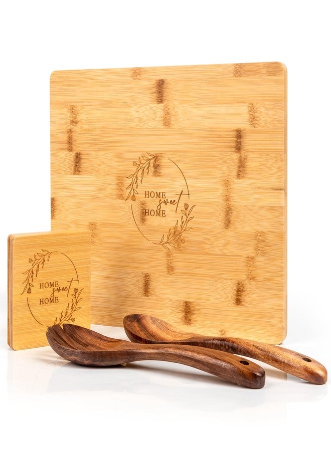 Anforsun Housewarming Gifts New Home, New Home Gift Idea, First Home Gift, Gift for Home, New House Warming Gift for Homeowner Kitchen Gifts Apartment Realtor Gift for Clients, Bamboo Cutting Boards Gift Set - Image 4