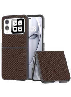 For Huawei nova Flip Black Frame Carbon Fiber Texture PU Phone Case(Coffee)