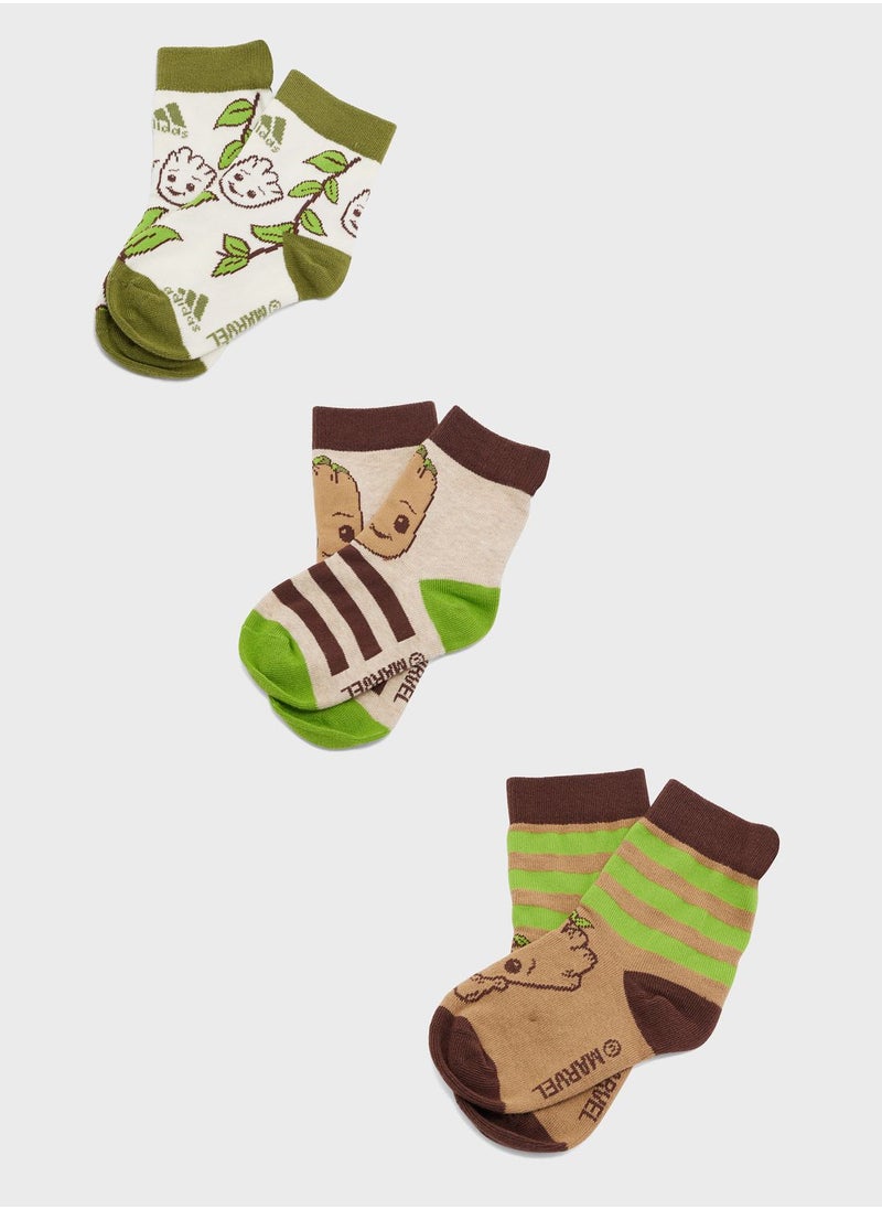 Adidas 3 Pack Little Kids Marvel Crew Socks  - Image 1