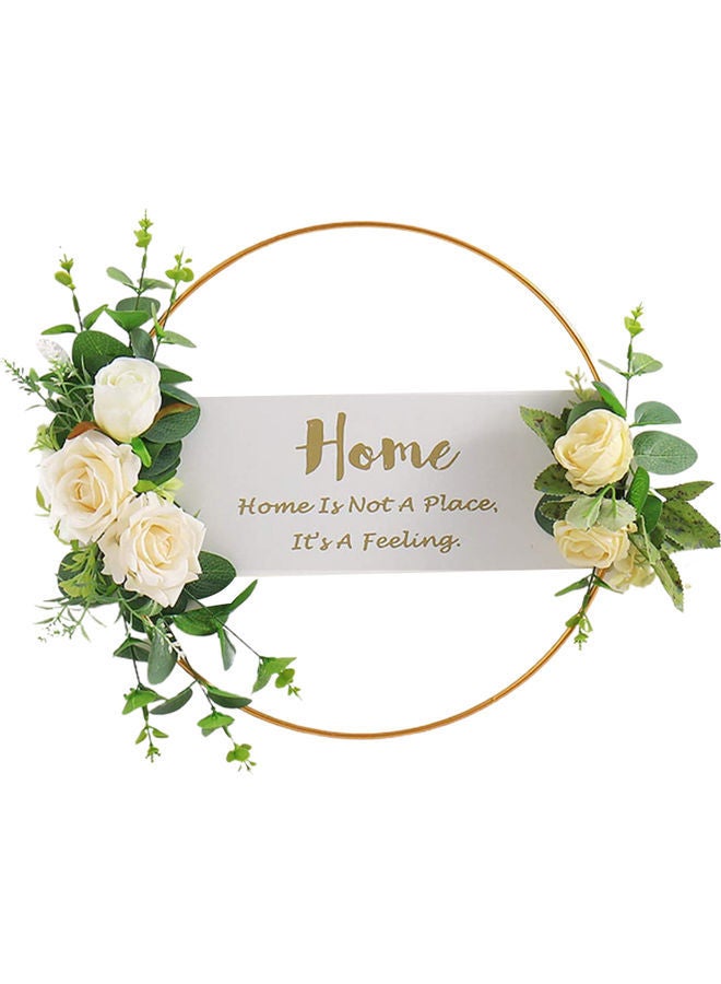 NIBEMINENT Wall Hanging Garland Decor With Artificial Flower White/Gold/Green