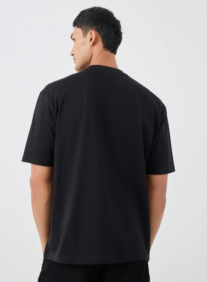 Styli Styli Slogan Print Crew Neck Oversized T-Shirt