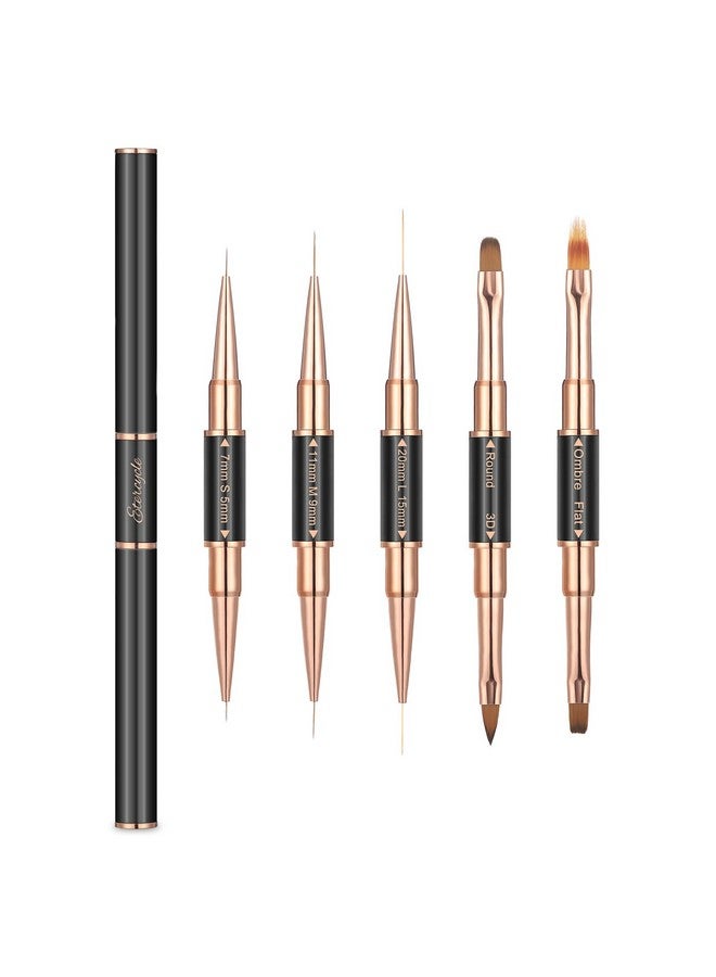 Etercycle Doubleended Acrylic Nail Art Brushes Set Gel Polish Nail Art Design Pen Painting Tools Nail Art Liner Brush And Nail Dotting Pen For Acrylic Application Salon At Home Diy Manicure - Image 1