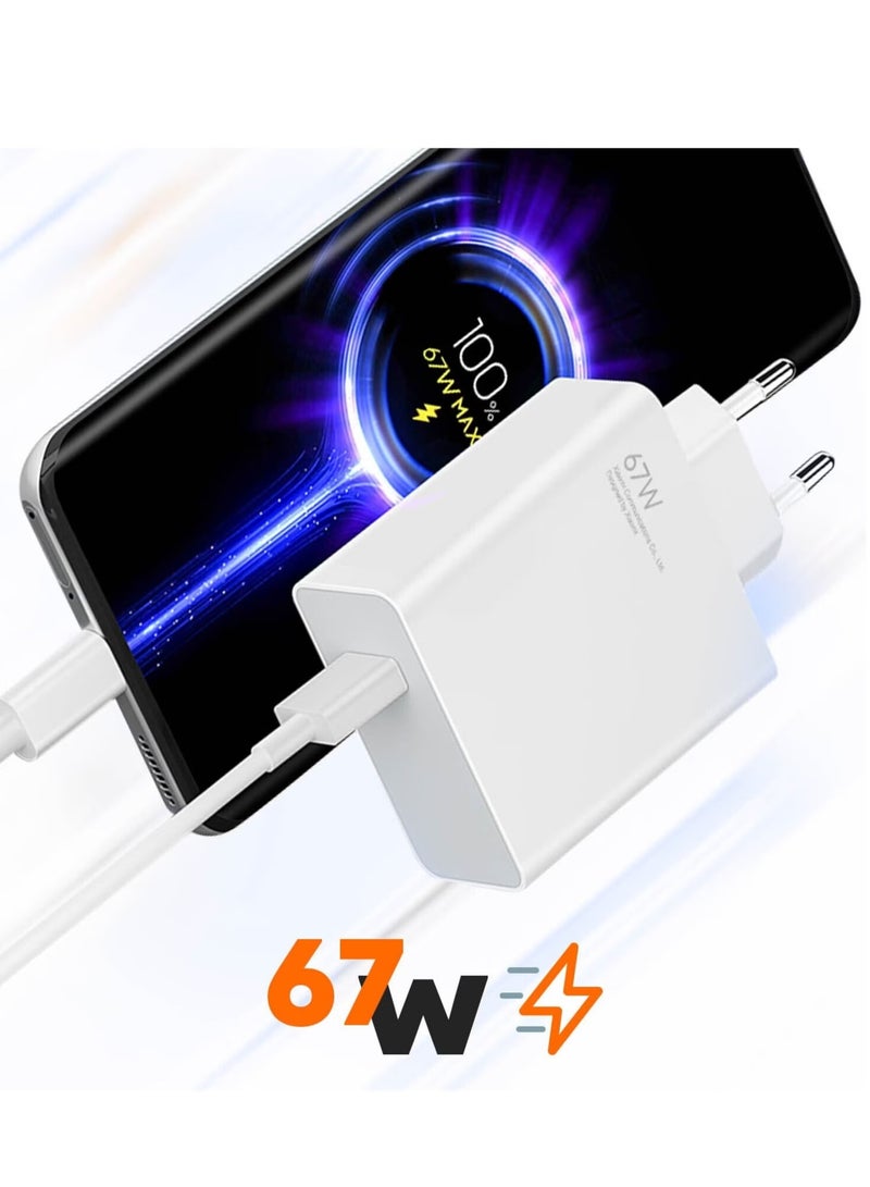 عام NEW Original Xiaomi 67W USB Wall Charger – Fast Charging with USB to USB-C Cable Included, Compact  Reliable - Image 4