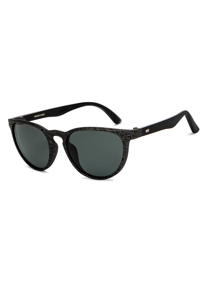 VINCENT CHASE Vincent Chase By Lenskart | Grey Black Tortoise Grey Full Rim Round Branded Latest and Stylish Sunglasses | Polarized and 100% UV Protected | Men & Women | Medium | VC S15215