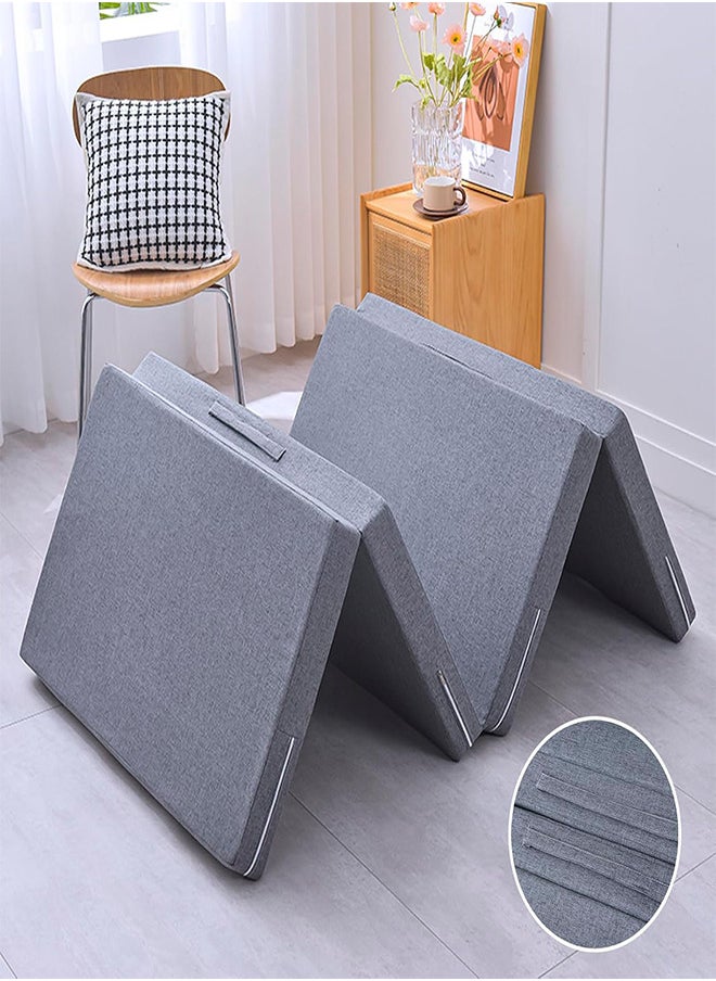 RATSAW - Folding Mattress Thick Medical Foam Mattress Topper 4 Folding Guest Mat Portable Mattress with Breathable Washable Cover for Single Bed Floor Camping Playroom Nap - Image 1