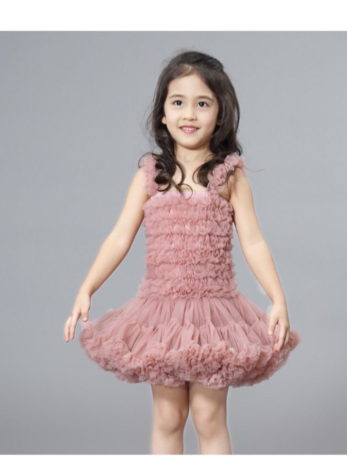 Loquat Shaggy Dresses For Children And Girls Pink - Image 1