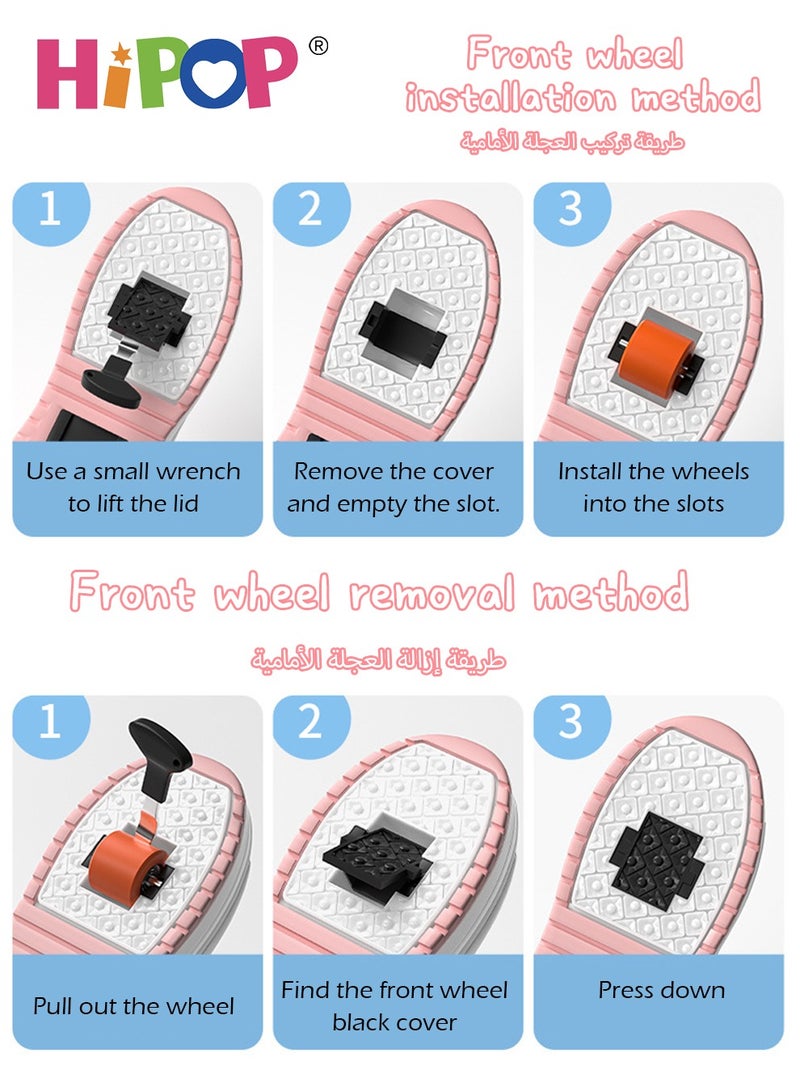 HIPOP Unisex Roller Skate Shoes with USB Charging Colorful Lights,LED Flash Light Shiny Sneaker Skate Shoes,Fashional Girls Boys Roller Shoes,Retractable Double Wheels Skate Shoes for Kids and Adults - Image 5