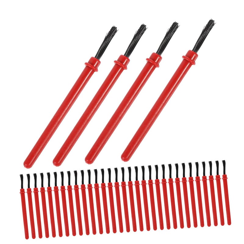 50Pcs Miniature Paint Brush Set Red Handles Easy Grip for Watercolor Craft Classroom Art Supplies - Image 2