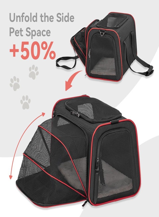 Petsfit Expandable Dog Carrier Large Cat Carrier, Soft-Sided Portable Collapsible Pet Travel Carrier for Kittens, Puppies or Small Animals, 19 x12x12 Inches, Black - Image 4