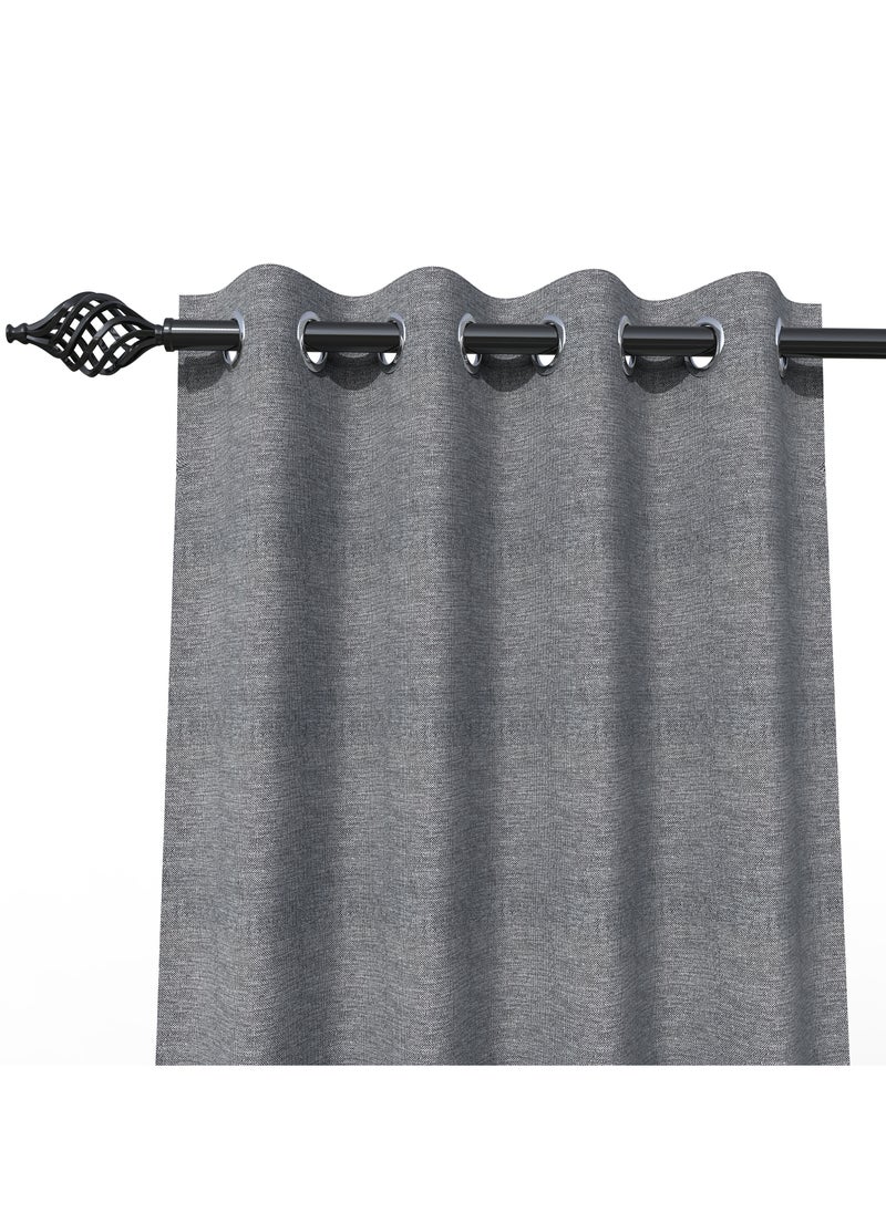 Wooden Twist - Fabrahome Light Filtering 7 Ft Rectangular Jute Fabric Curtain - Image 1
