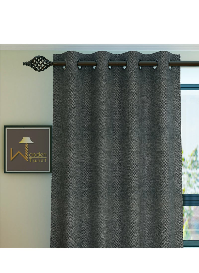 Wooden Twist - Fabrahome Light Filtering 7 Ft Rectangular Jute Fabric Curtain - Image 1
