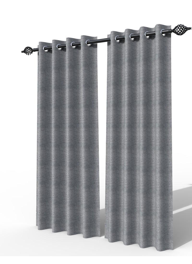 Wooden Twist - Fabrahome Light Filtering 7 Ft Rectangular Jute Fabric Curtain - Image 1