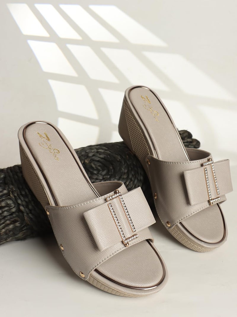 ZaySoo Wedge Sandals for Women Open Toe Wedge Heels Womens High Heel Sandal Square Toe Heeled Wedge Sandals (Grey, UK Footwear Size System, Adult, Women, Numeric, Medium, 5) - Image 4
