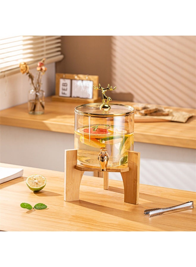موزع مشروبات زجاجي فاخر بسعة 2.6 لتر مع صنبور مانع للتسريب وقاعدة خشب بامبو – إبريق عصير زجاج بوروسيليكات عالي التحمل مقاوم للحرارة والبرودة – دسبنسر عصائر وثلاجة ومشروبات باردة وساخنة للشاي بالفواكه والليمون والماء – فتحة واسعة – غطاء زجاج مقوى – سهل التركيب والتنظيف – استخدام يومي منزلي للمطبخ والسفرات والحفلات والهدايا - Image 4