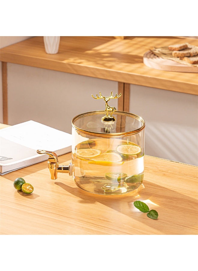 موزع مشروبات زجاجي فاخر بسعة 2.6 لتر مع صنبور مانع للتسريب وقاعدة خشب بامبو – إبريق عصير زجاج بوروسيليكات عالي التحمل مقاوم للحرارة والبرودة – دسبنسر عصائر وثلاجة ومشروبات باردة وساخنة للشاي بالفواكه والليمون والماء – فتحة واسعة – غطاء زجاج مقوى – سهل التركيب والتنظيف – استخدام يومي منزلي للمطبخ والسفرات والحفلات والهدايا - Image 5