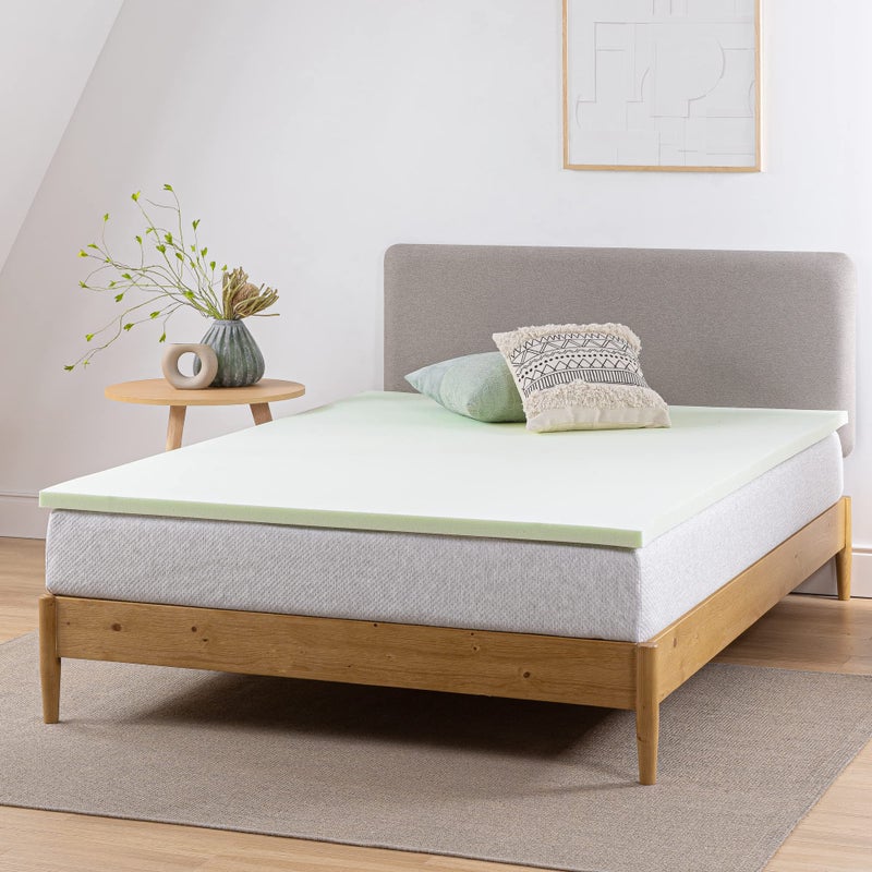 ZINUS 1.5 Inch Green Tea Memory Foam Mattress Topper, Pressure-Relieving Layers, CertiPUR-US Certified, Queen - Image 5