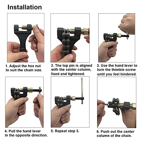 Hetkrishi Universal Sprocket Chain Breaker Splitter Cutter Link Remover & Connecter Tool Cycle, Bike, ATV Roller Chain Repair Cutter & Riveting Tool (420 to 530) - Image 5