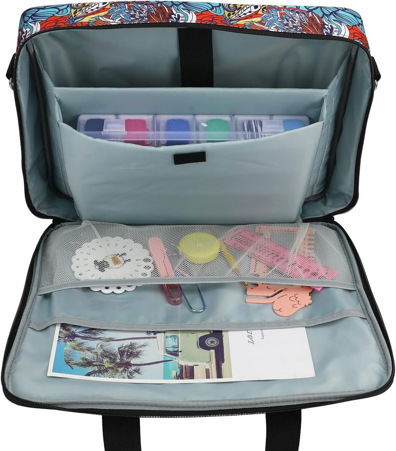 LOOEN Embroidery Project Bag, Embroidery Kits Storage Bag,Multifunctional Bag for Crochet Hooks Embroidery Floss Organizer String Bracelet Kit Sewing Thread Accessories - Image 3