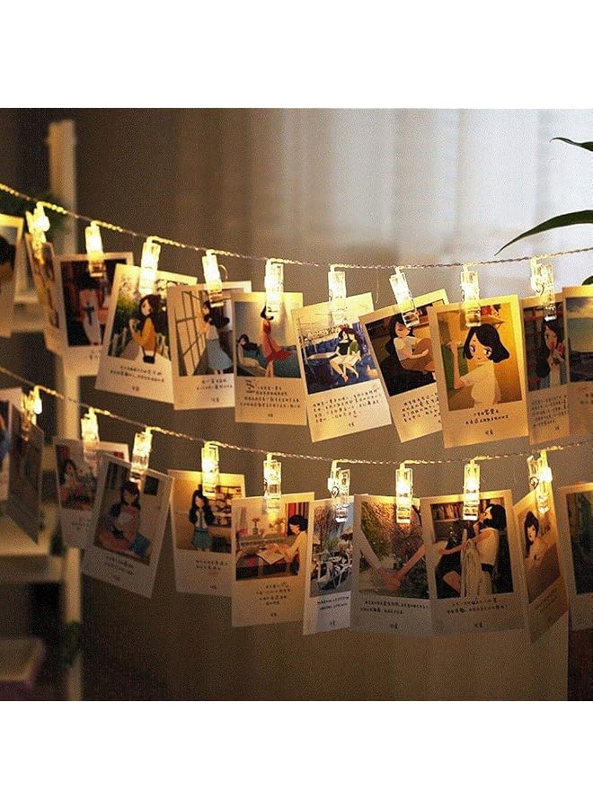 The Bros led Photo Clips String Lights Battery Operated Fairy String Lights with 20 Clips for Hanging Photos - Image 1