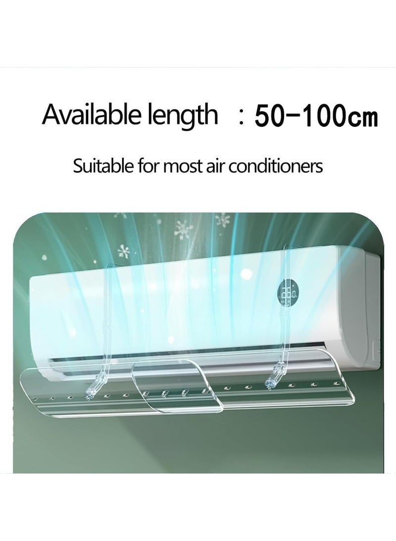 Beauenty AC air Deflector, Yakiter Split Ac Adjustable Flow Deflector,Adjustable Retractable Punch-free Anti Direct Blowing Deflector for Home Office,Suitable for Split air conditioners(50-100cm) - Image 2