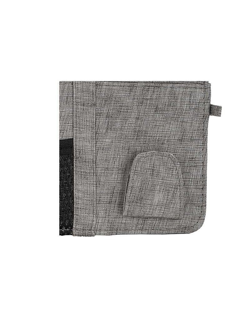 Car organizer - storage on the sun eyebrow with cards, mesh pocket, magnetic clamp for glasses and a pen holder - suitable for all cars and quadruple (gray) - Image 4