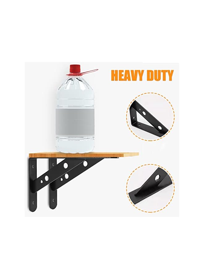 The Bros حاملات الرفوف الثقيلة من برو 4 عبوة 7.8x4.7 بوصة، حامل رف بزاوية 90 درجة للجدار، قدرة تحمل 66 رطل 200x120 مم - Image 5