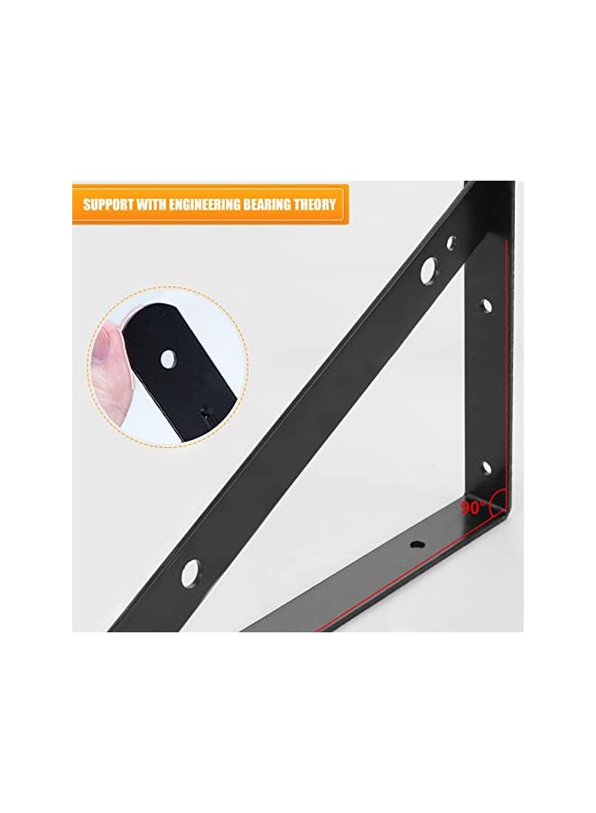 The Bros حاملات الرفوف الثقيلة من برو 4 عبوة 7.8x4.7 بوصة، حامل رف بزاوية 90 درجة للجدار، قدرة تحمل 66 رطل 200x120 مم - Image 3