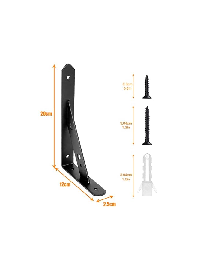The Bros حاملات الرفوف الثقيلة من برو 4 عبوة 7.8x4.7 بوصة، حامل رف بزاوية 90 درجة للجدار، قدرة تحمل 66 رطل 200x120 مم - Image 2