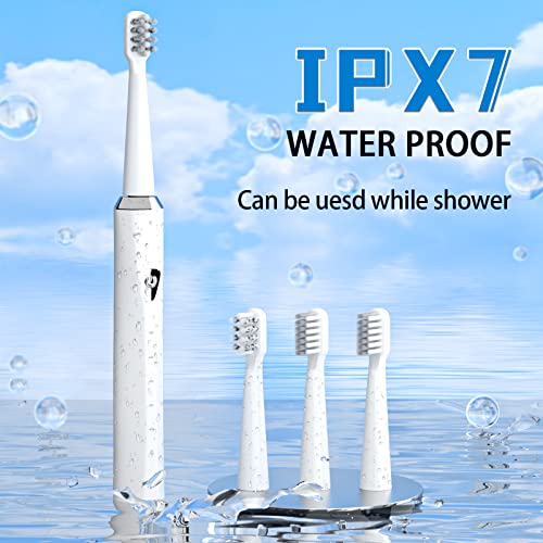 Y-Kelin V-Shaped Orthodontic Electric Toothbrush for Braces, Sonic Toothbrush with 2 Concave Replacement Heads and 2 Convex Replacement Heads, Soft Bristle, 5 Modes IPX7 Waterproof (White) - Image 3