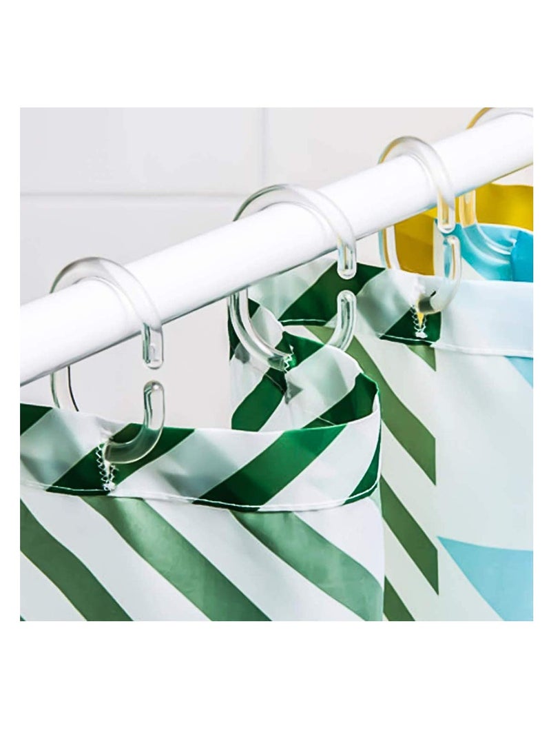 24pcs Clear Plastic Shower Curtain Rings Easy Glide and Hook System for Bathroom Decorative Shower Rod  - Image 2