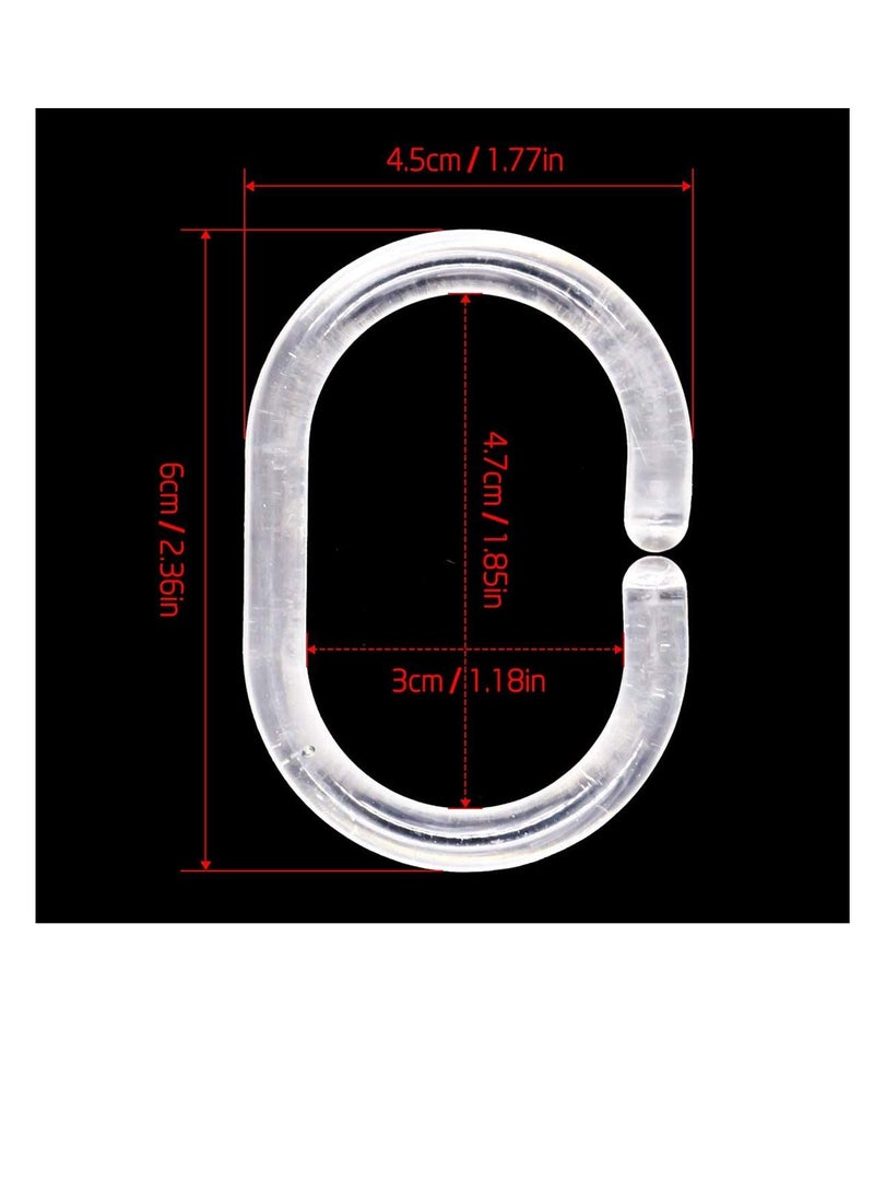 24pcs Clear Plastic Shower Curtain Rings Easy Glide and Hook System for Bathroom Decorative Shower Rod  - Image 3