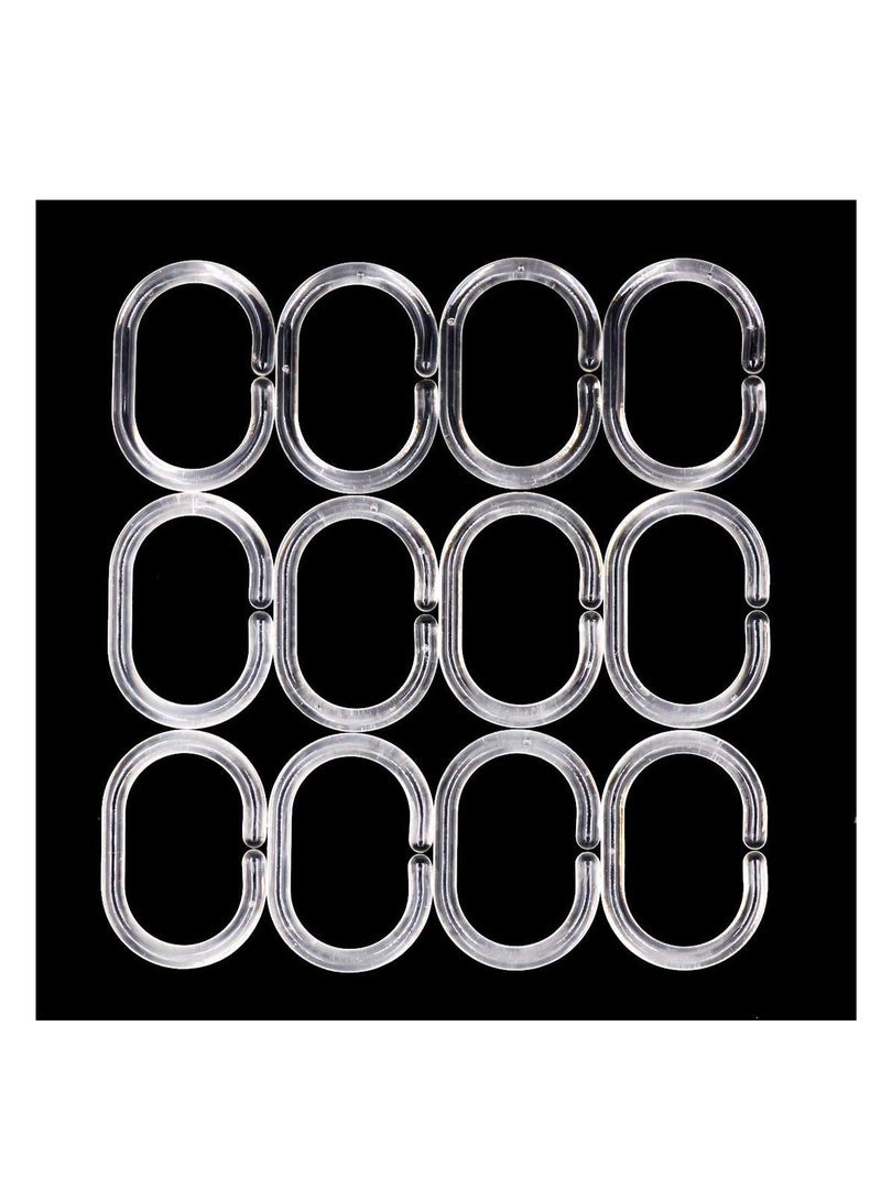 24pcs Clear Plastic Shower Curtain Rings Easy Glide and Hook System for Bathroom Decorative Shower Rod  - Image 5