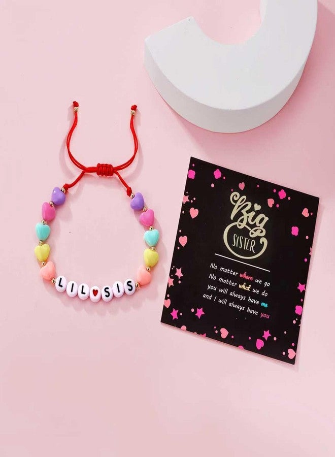 HANRESHE 2PCS Bracelet Gifts, Sis Bracelets with Letter & Heart Acrylic Beads - Perfect Big Sister Gift - Image 4