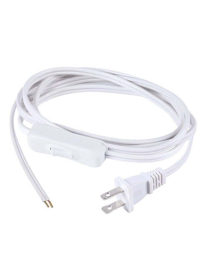 VSEER Lamp Cord has Button Switch UL304 2A/120V,Plug,Stripped Ends Ready for Wiring 18 AWG SPT-2, White (6FT)  - Image 4