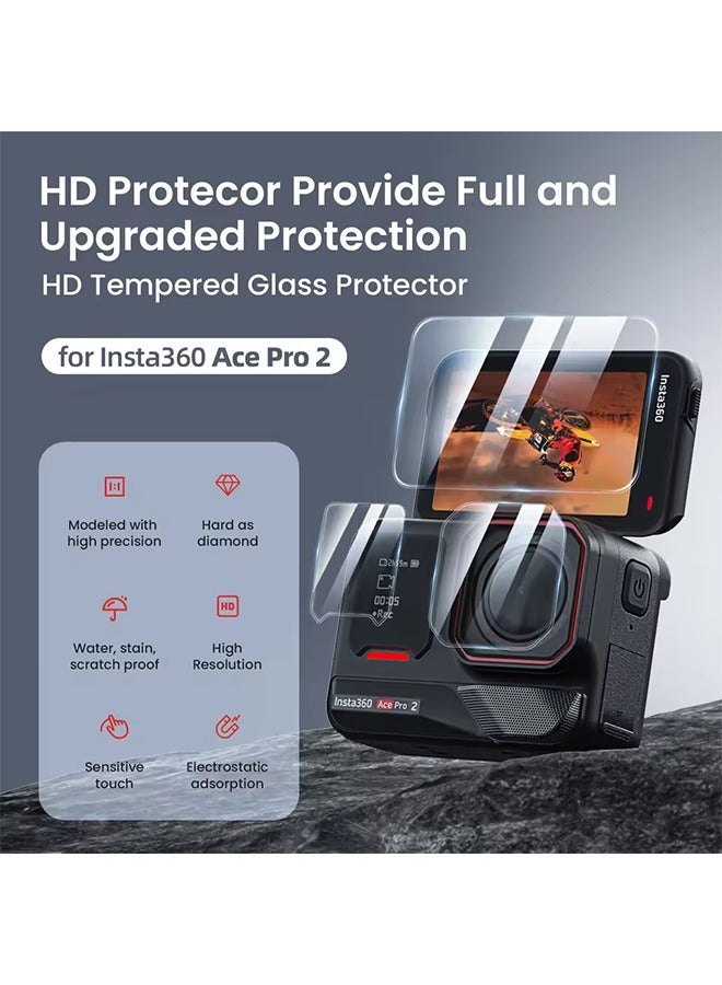واقي شاشة عدسة  لكاميرا Insta360 Ace Pro 2، زجاج مقوى بصلابة 9H، مضاد للخدش والفقاعات، ملحقات Ace Pro 2 - Image 2
