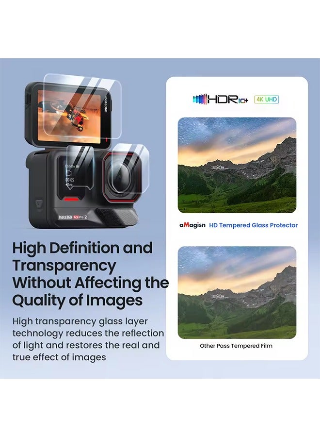 واقي شاشة عدسة  لكاميرا Insta360 Ace Pro 2، زجاج مقوى بصلابة 9H، مضاد للخدش والفقاعات، ملحقات Ace Pro 2 - Image 4