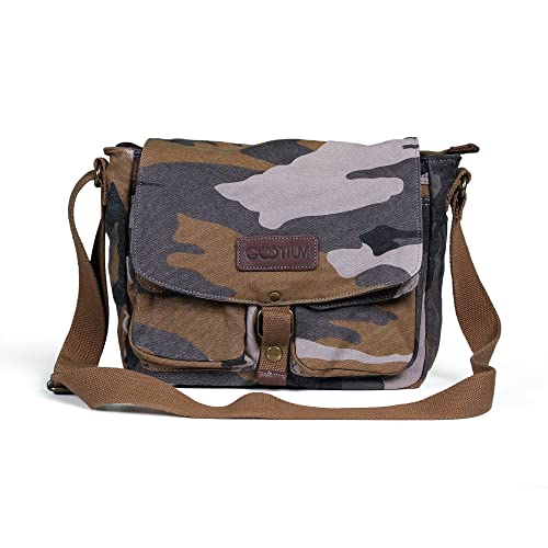 GOOTIUM Canvas Messenger Bag - Vintage Crossbody Shoulder Bag Military Satchel, Camo - Image 2