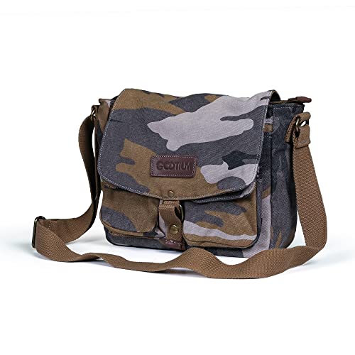 GOOTIUM Canvas Messenger Bag - Vintage Crossbody Shoulder Bag Military Satchel, Camo - Image 3