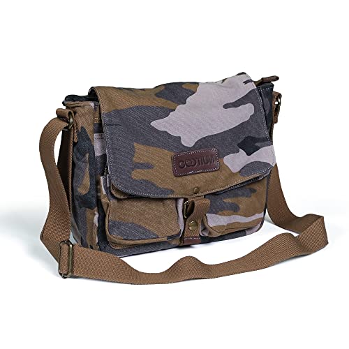 GOOTIUM Canvas Messenger Bag - Vintage Crossbody Shoulder Bag Military Satchel, Camo - Image 1